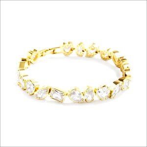 14K Gold Filled Tennis Bracelet with Oval Stone Cut, Hypoallergenic
